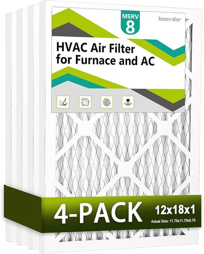 12x18x1 Air Filter MERV 8, HVAC/Furnace AC Filter Replacement, Dust by Komashr