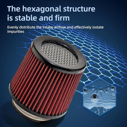 3" 3.5" 4" Inlet Car Replacement Cold Air Intake Filter 76mm 89mm 102mm 3 Sizes - Image 2