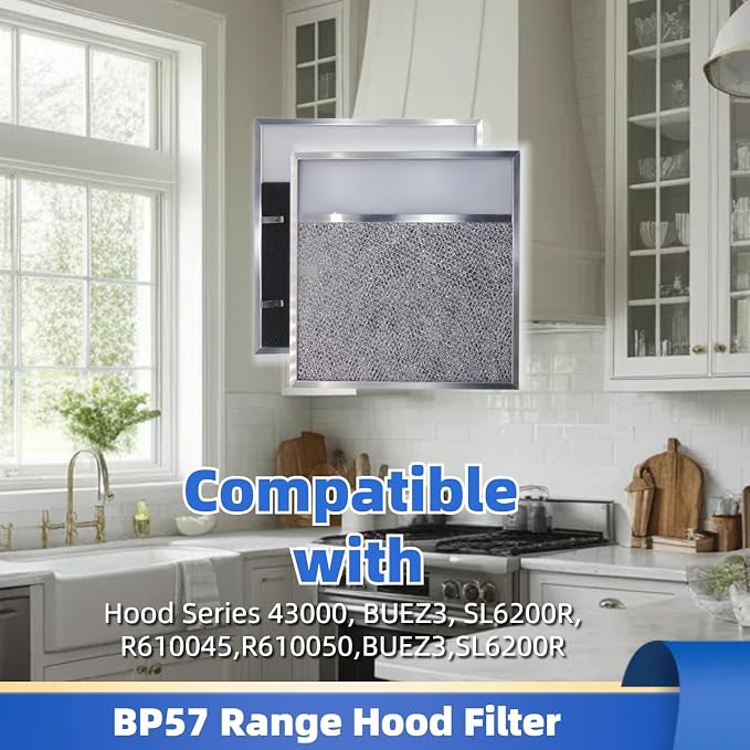 BP57 Range Hood Filter with Light Lens 11-3/8 x 11-3/4 In 1-Pack Stove Hood - Image 2