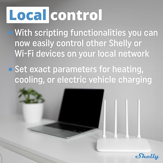Shelly Pro 3EM (400A) | Wi-Fi & LAN, 3-Phase Smart Energy Meter | 2-Way Consumption | Home Automation | Bluetooth Gateway | Compatible with Alexa & Google Home | No Hub Required | Solar Panels