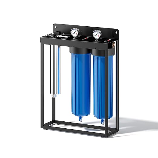 HQUA WF3-03 3-Stage Free-Standing Whole House Water Filtration System, UV by HQUA