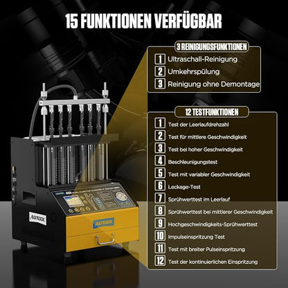 AUTOOL Automotive 6-Cylinder 110V GDI Fuel Injector Cleaning Machine, EFI Fuel - Image 4