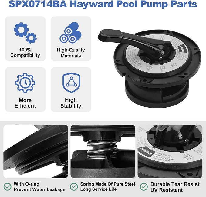 SPX0714BA Key Cover and Handle Assembly Replacement Fits Hayward Vari-flo XL - Image 5