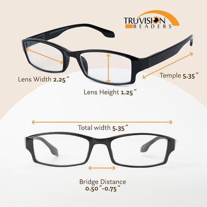 TruVision Readers Reading Glasses, Comfort Spring Hinges - Image 3
