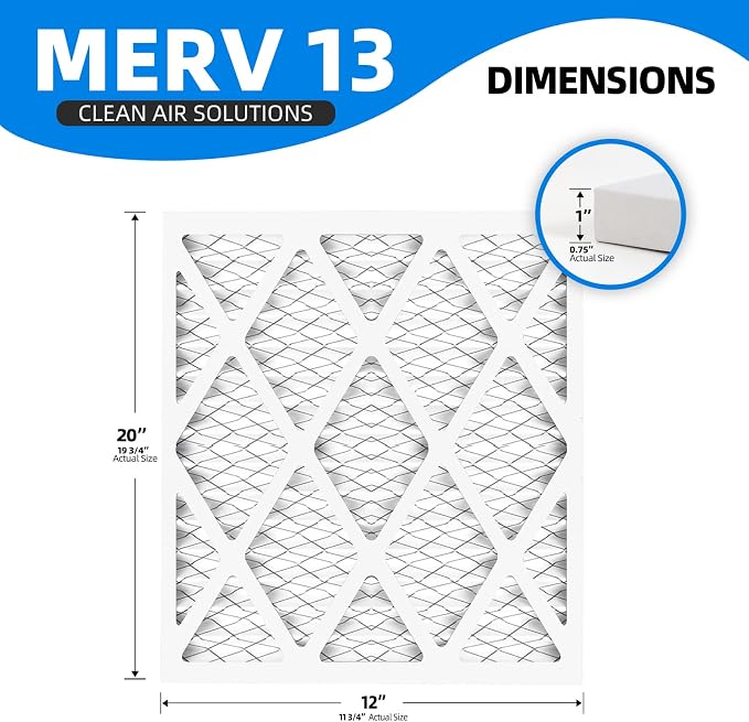12x20x1 Air Filter, MPR 1900 & FPR 10, MERV 13 Pleated Air Filter - Image 3