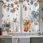 Navy Blue Pumpkin Fall Window Curtains 63 Inch Long 2 Panel Set, Rod Pocket by Unknown