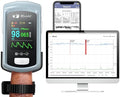 EMAY Sleep Oxygen Monitor with PC Software & App | Bluetooth Pulse Oximeter Rechargeable for Overnight & Continuous SpO2 Tracking with 72 Hours Built-in Memory | Gives Informative Report & Analysis