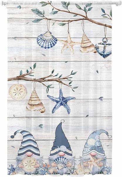 Sheer Curtains 84 Inches Long, Coastal Eucalyptus Semi Sheer Curtains Light by Unknown