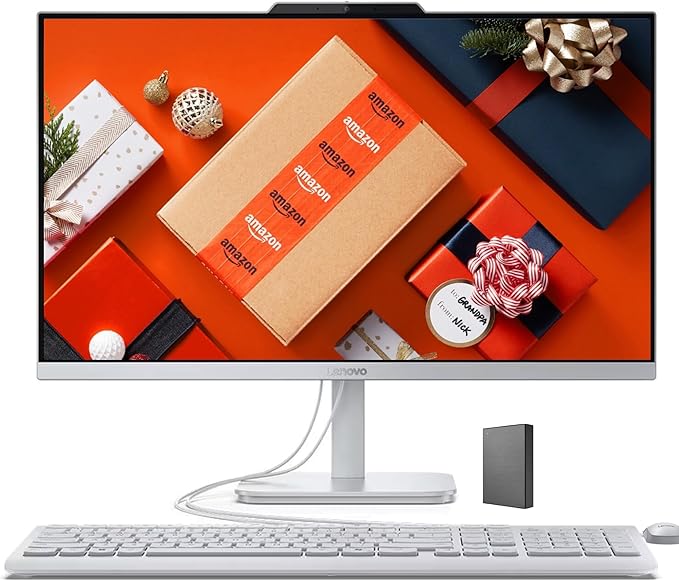 Lenovo IdeaCentre 24" FHD All-in-One Desktop Computer with Lifetime Office 365 for The Web • 16GB RAM • 1TB Storage • Intel Core • Wired Keyboard and Mouse • Windows 11