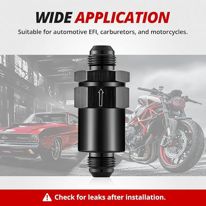 EVIL ENERGY 8AN Billet Inline Fuel Filter 30 Micron Aluminum Black - Image 8