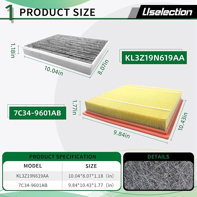 Cabin Engine Air Filter W/Activated Carbon Kit - Image 2