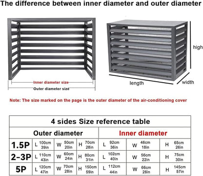Split Air Conditioner Fence Privacy Screen 4 Panel, Aluminum Air Conditioner - Image 2