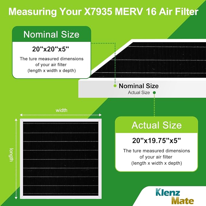 Upgraded 4 - Pack X7935 20x20x5 MERV 16 Air Filter Bundle, Carbon Clean Healthy - Image 4