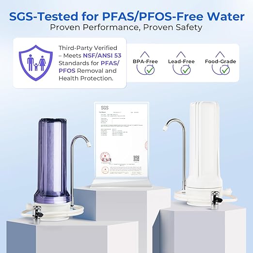 iSpring CKC1-PF 2.5" x 10" Countertop Water Filter, SGS-Tested Filter, Odors - Image 5