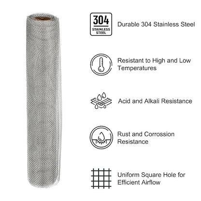 PATIKIL 40" L x 16" W Woven Wire Mesh, 20 Mesh 304 Stainless Steel Air Vent - Image 3