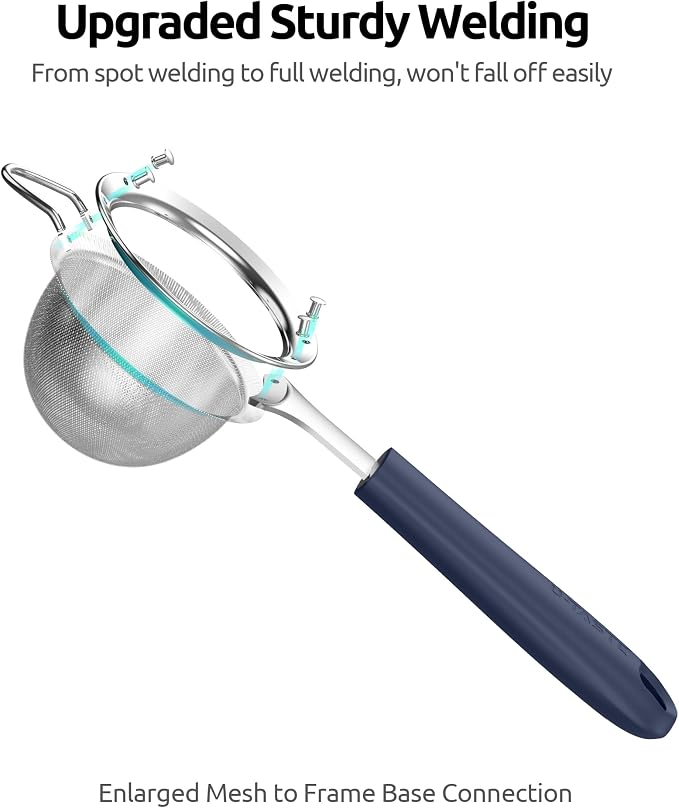 U-Taste Small Fine Mesh Strainer: 18/8 Stainless Steel 3.35in 30 Mesh Kitchen - Image 8