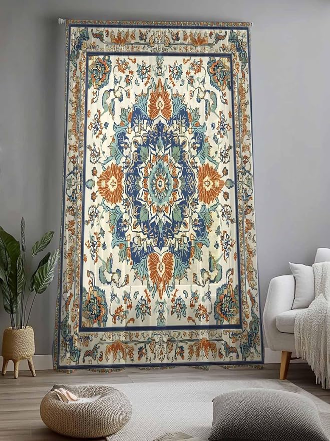 Sheer Curtains 84 Inches Long, Southwest Farmhouse Semi Sheer Curtains Light - Image 2