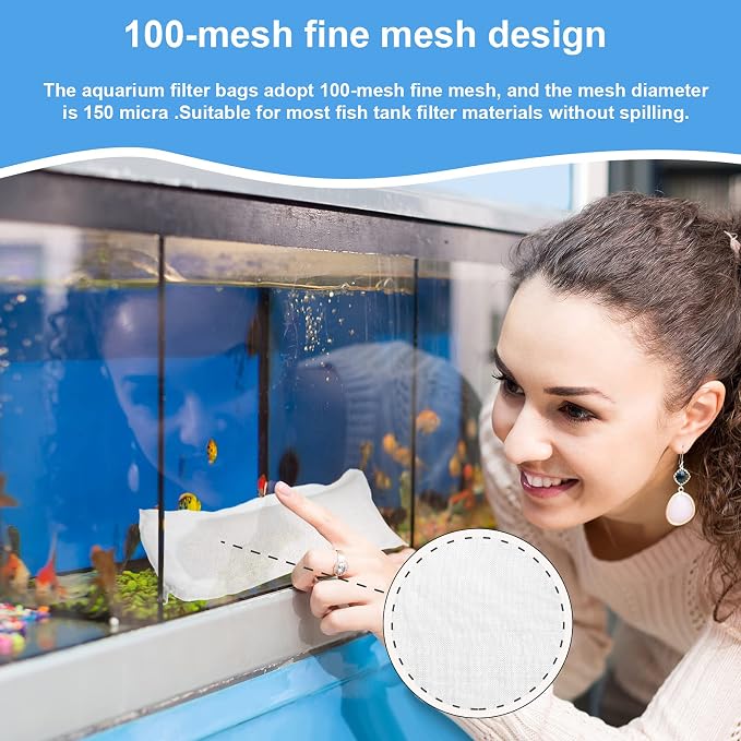 Tegeme 10 Pieces Small Aquarium Filter Media Bags - Image 3