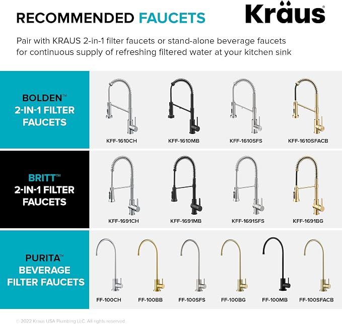KRAUS Purita 2-Stage Carbon Block Under-Sink Water Filtration System - Image 14