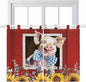 Pig Sunflowers Kitchen Curtains 45 Inch Length, Short Cafe Window Curtains Tab by Unknown