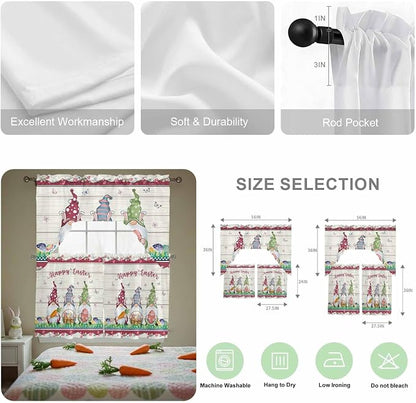 Swag Valance Curtains, Happy Easter Gnomes - Image 6