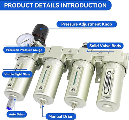 1/2" NPT Industrial Grade 4 Stage Air-Dryer-for-Compressor, - Image 4