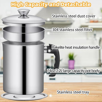 Kaemi 2.2L / 74OZ Bacon Grease Container - Image 2