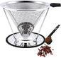 Pour Over Coffee Dripper, Reusable Cone Coffee Filter 1-4 cup, Stainless Steel by Gocoffun