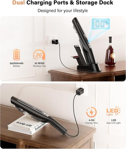 Handheld Vacuum Cordless, 24KPA High Power Car Vacuum - Image 4