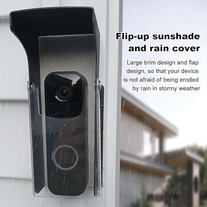 "Black Doorbell Rain Cover - Waterproof, Anti-Glare - Compatible with Blink/Google Nest/Arlo Video Doorbell".