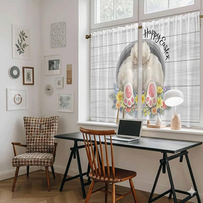 Easter Bunny Kitchen Curtains 54 Inch Long 2 Panel Set, Rod Pocket Window - Image 6