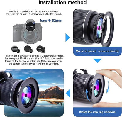 52mm Lens to 58mm Camera Filters Ring Compatible All 52mm Camera Lenses to 58mm - Image 5