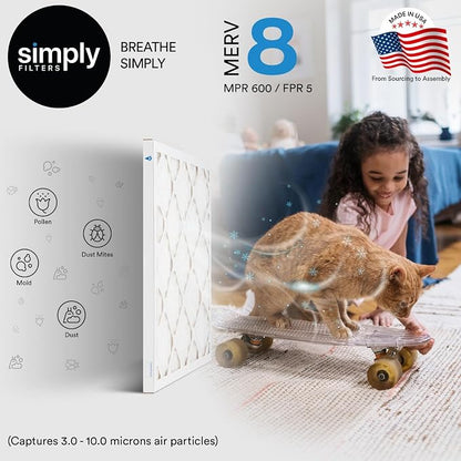 Simply 12x30x1 Air Filter, Merv 8, 4 Pack, - Image 2
