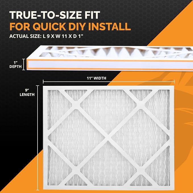 Tiger Tough 9x11x1 Air Filter MERV 8 MPR 600-800, High-Performance Pleated HVAC - Image 2