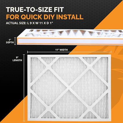 Tiger Tough 9x11x1 Air Filter MERV 8 MPR 600-800, High-Performance Pleated HVAC - Image 2