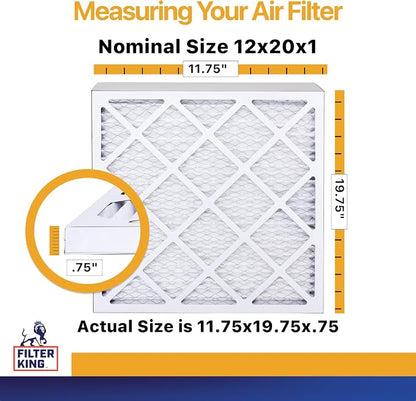 Filter King 12x20x1 Air Filter | 4-PACK | MERV 13 HVAC Pleated A/C Furnace - Image 2