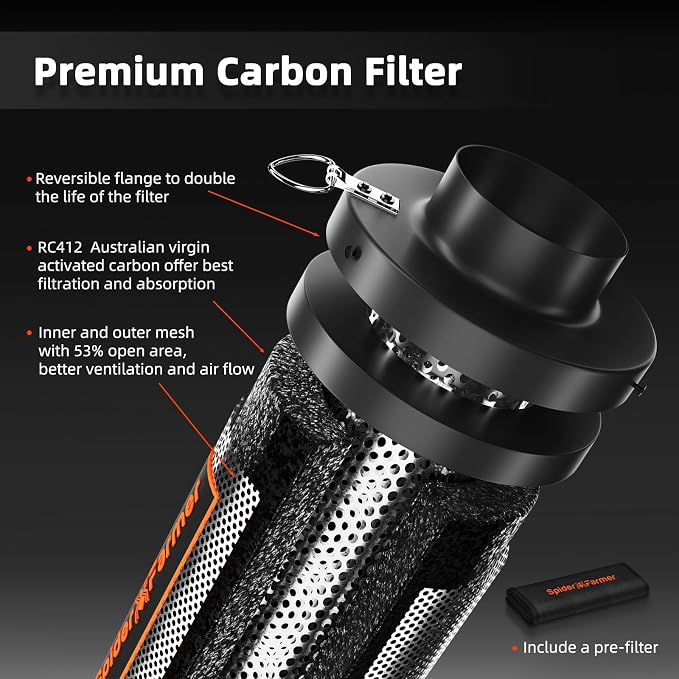 Spider Farmer Air Filtration Kit 4 Inch, Inline Duct Fan - Image 6