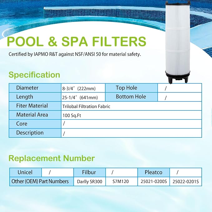Savener® S7M120 System 3 Inner and Outer Pool Filter, Compatible - Image 3