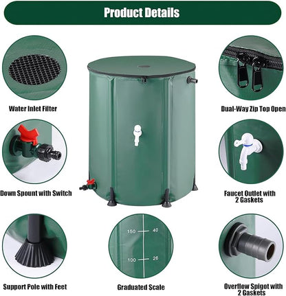 THUNDERBAY 100 Gallon Collapsible Rain Barrel, Portable Rain Barrels to Collect - Image 4