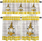 Yellow Gnomes Kitchen Curtains Set 3 Piece by Unknown