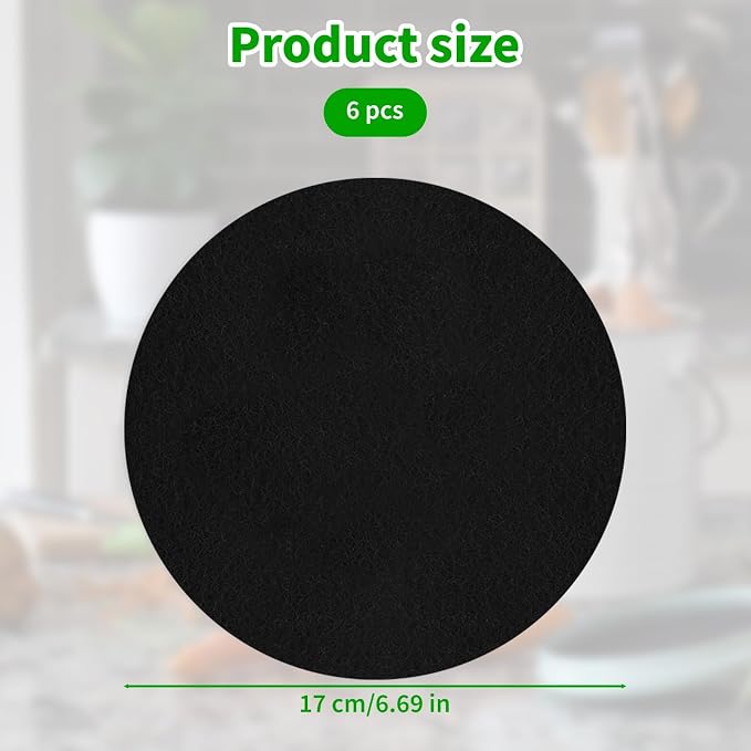 Charcoal Filters for Kitchen Compost Bin, 6.5 Inch Charcoal Filters for Compost - Image 2