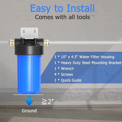 WHB10 Whole House Water Filter Housing, Fit 10"x4.5" Sediment etc Filters - Image 4