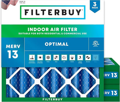 Filterbuy 20x20x4 Air Filter MERV 13 Optimal Smoke & Allergy Defense, by Filterbuy