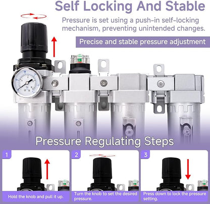 3/4" NPT Industrial Air Dryer for Compressor, 4 Stage Air Drying System - Image 3