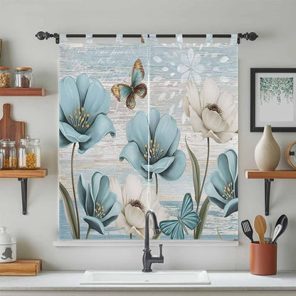 Spring Floral Bedroom Curtains 72 Inch Length, Window Curtains Tab Top - Image 3