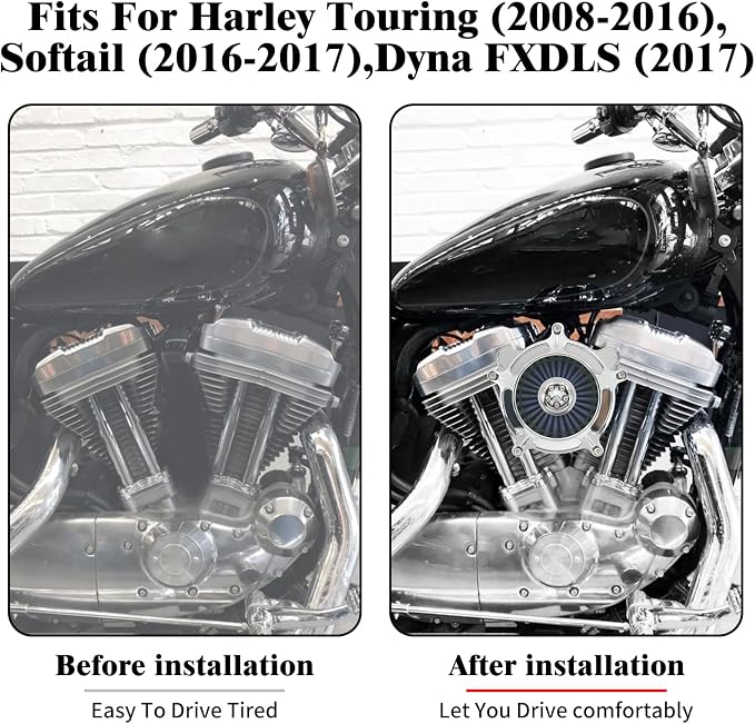 HDBUBALUS Motorcycle Air Filter Air Cleaner Intake System Cleaner Fit - Image 3