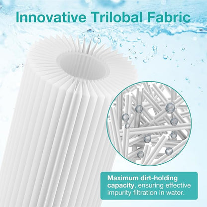 SimPure 10"x2.5" Pleated Polyester Sediment Water Filter Replacement Cartridge - Image 3
