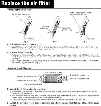 AWO ET-EMF320 ET-SFD320 Replacement Projector Air Dust Filter - Image 4