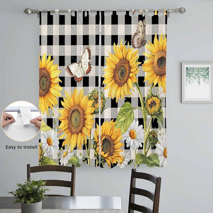 Sunflowers Living Room Curtains 84 Inch Length, Window Curtains Tab Top - Image 4