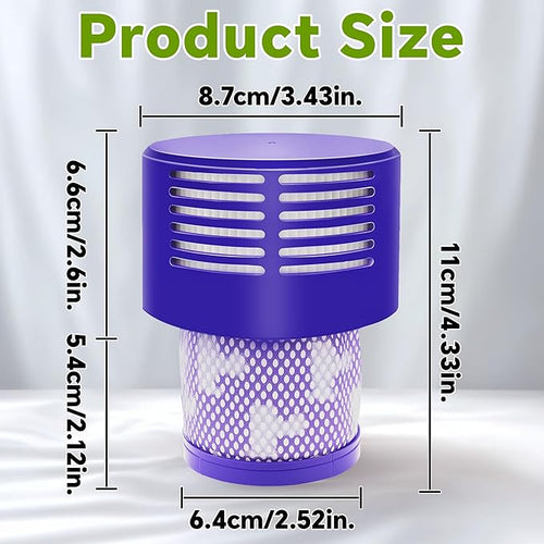 3 Packs V10 Vacuum Filter Replacement for Dyson Cyclone Series, V10 Animal, V10 Absolute, V10 Motorhead, V10 Total Clean, SV12 Series Vacuum Cleaner, Replace Part 969082-01